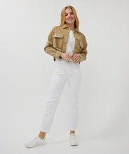 Load image into Gallery viewer, Add an edgy yet versatile piece to your wardrobe with the Wana Wide Studs Jean Jacket by EsQualo. This classic denim jacket is elevated with stylish studded details, making it a perfect choice for casual and trendy looks. Designed for comfort and durability, it pairs effortlessly with jeans, skirts, or dresses to create the ultimate chic ensemble. Ideal for layering during any season, this jacket is a must-have for those who love timeless fashion with a contemporary twist.