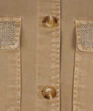 Load image into Gallery viewer, Add an edgy yet versatile piece to your wardrobe with the Wana Wide Studs Jean Jacket by EsQualo. This classic denim jacket is elevated with stylish studded details, making it a perfect choice for casual and trendy looks. Designed for comfort and durability, it pairs effortlessly with jeans, skirts, or dresses to create the ultimate chic ensemble. Ideal for layering during any season, this jacket is a must-have for those who love timeless fashion with a contemporary twist.