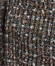 Load image into Gallery viewer, Introducing the EsQualo Tweed Bomber Jacket in black, a stylish and versatile piece featuring a subtle multicolor yarn and lurex. This jacket is the perfect combination of boldness and chic elegance, bringing a unique texture and shimmer to your wardrobe. Dress it up with a skirt or trouser or keep it casual with denim.