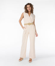 Load image into Gallery viewer, Final Sale Johana Jumpsuit Fancy Crinkle in Light Sand - EsQualo SP2430019