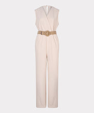 Load image into Gallery viewer, Final Sale Johana Jumpsuit Fancy Crinkle in Light Sand - EsQualo SP2430019