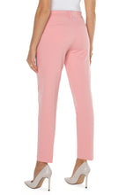 Load image into Gallery viewer, Liverpool's signature Kelsey knit trouser with superb stretch and recovery is now available in pastel colors! This particular trouser comes in sorbet pink called pink perfection and is a definite attention grabber! Color - Pink perfection. 29'' Inseam. Mid-rise. Set-in waistband with belt loops. Zip-fly with hidden hook and eye closure.