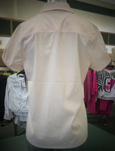 Load image into Gallery viewer, Experience the timeless elegance and crisp style of our new fitted cap sleeve top. Made with a beautiful stretch poplin, this button-front top boasts a hidden placket for a sophisticated touch. Perfect for any season, styled alone, or under a blazer, cardigan or jacket, the Lyra is a must have wardrobe staple.