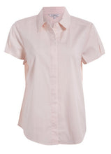 Load image into Gallery viewer, Experience the timeless elegance and crisp style of our new fitted cap sleeve top. Made with a beautiful stretch poplin, this button-front top boasts a hidden placket for a sophisticated touch. Perfect for any season, styled alone, or under a blazer, cardigan or jacket, the Lyra is a must have wardrobe staple.