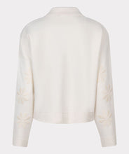 Load image into Gallery viewer, One of our favorites, this jacket has a contemporary design with a boxy cut, adorned with feminine flowers. Its stretchy quality ensures comfortable wear.