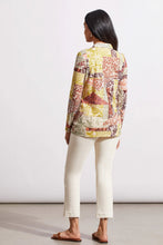 Load image into Gallery viewer, Discover the sophisticated elegance of our Verity v-neck, collared top. A versatile piece that embodies refinement and style. Our Tribal long sleeve top offers a pleated cut with a flattering and fitted silhouette. Perfect for a day at the office or a night out with friends, this blouse is a must-have for any chic and trendy wardrobe.