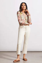 Load image into Gallery viewer, Discover the sophisticated elegance of our Verity v-neck, collared top. A versatile piece that embodies refinement and style. Our Tribal long sleeve top offers a pleated cut with a flattering and fitted silhouette. Perfect for a day at the office or a night out with friends, this blouse is a must-have for any chic and trendy wardrobe.