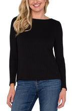 Load image into Gallery viewer, This classic long sleeve knit top is a must have! Featuring a flattering boat neck and large rib knit, that is super comfortable and easy to wear. Perfect for layering or on its own!