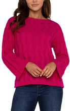 Load image into Gallery viewer, This boatneck sweater features a stylish neckline that adds an element of elegance to your outfit. The Star Ruby color is bold and vibrant, bringing a rich pop of color to your ensemble. It can be effortlessly paired with both casual and dressy attire, making it a versatile addition to your wardrobe.