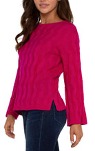 Load image into Gallery viewer, This boatneck sweater features a stylish neckline that adds an element of elegance to your outfit. The Star Ruby color is bold and vibrant, bringing a rich pop of color to your ensemble. It can be effortlessly paired with both casual and dressy attire, making it a versatile addition to your wardrobe.