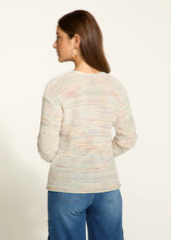 Load image into Gallery viewer, Soft and feminine, this ruched sweetheart neckline top offers a flattering, elegant fit that effortlessly transitions from day to night. The confetti design adds a touch of playful elegance, perfect for both casual outings and more formal occasions. With its long sleeves and comfortable fit, this style is a must-have for your seasonal collection.
