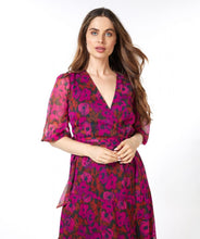 Load image into Gallery viewer, Liva Long Wrap Dress in Floral Wilding - EsQualo F2314532