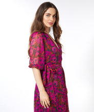 Load image into Gallery viewer, Liva Long Wrap Dress in Floral Wilding - EsQualo F2314532