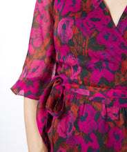 Load image into Gallery viewer, Liva Long Wrap Dress in Floral Wilding - EsQualo F2314532