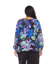 Load image into Gallery viewer, Leesa Long Sleeve Peasant Top in Multi Print - Karen Kane 3L10402