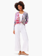 Load image into Gallery viewer, The newest ICO(NIC) 4-way: wear it wrapped, open, tied or twisted. Speaking of twists: say hello to the first geometric print done on this bestselling Nic & Zoe silhouette. Made with a slub yarn so even the neutrals in the pattern have some pop. Mindfully made from "no waste" knitwear that eliminates fabric waste.