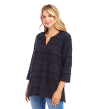 Load image into Gallery viewer, This lovely tunic is made from soft cotton and features intricate embroidery throughout, creating a textured addition to your spring wardrobe. The relaxed fit offers a casual yet sophisticated appearance, making it a timeless addition to elevate your style.