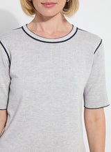 Load image into Gallery viewer, Crafted with Lightweight Double Face Cashmere, the Odessa Reversible Knit Short Sleeve Tee boasts a straight, boxy fit and features side slits, a crew neck, and a center back seam. This top is true to size and can be worn two ways for versatility, making it an ideal transitional piece that pairs well with pants, skirts, and shorts.