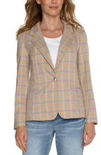 Load image into Gallery viewer, Experience the effortless elegance of our "Wear With Everything Blazer," featuring a stunning tan and orange checked print. With its perfectly tailored fit and striking single-button closure, this blazer exudes confidence and style. Perfect for any occasion, you'll always look your best in this versatile piece.