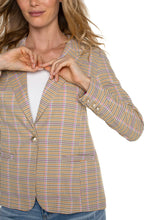 Load image into Gallery viewer, Experience the effortless elegance of our "Wear With Everything Blazer," featuring a stunning tan and orange checked print. With its perfectly tailored fit and striking single-button closure, this blazer exudes confidence and style. Perfect for any occasion, you'll always look your best in this versatile piece.