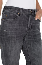Load image into Gallery viewer, Meet the boyfriend that checks all the boxes. Comfortable. Reliable. Friend Approved. Willing to go anywhere. What more could you want? This versatile jean is meant to sit low on the hip and is a looser fitting boyfriend jean. Crafted with 4-Way Stretch Technology, these jeans provide unrestricted freedom of movement, making them ideal for your active lifestyle. The rolled cuff adds an extra touch, making these jeans perfect for both laid-back outings and dressier occasions.
