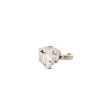 Load image into Gallery viewer, An antique gold-tone finish band ring with a large clear crystal accent, on a white background.