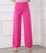 Load image into Gallery viewer, Add a pop of vibrant pink color to your wardrobe in this eco-friendly fashion style. The full-length design and wide-leg silhouette offer a modern and flattering fit, ensuring you stand out from the crowd while staying comfortable all day.