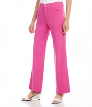 Load image into Gallery viewer, Add a pop of vibrant pink color to your wardrobe in this eco-friendly fashion style. The full-length design and wide-leg silhouette offer a modern and flattering fit, ensuring you stand out from the crowd while staying comfortable all day.