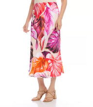 Load image into Gallery viewer, With a high waist and midi-length silhouette, this beautiful floral-patterned skirt has a bias-cut silhouette that drapes effortlessly on the body. Cupro woven fabric provides an incredibly soft feel against your skin and also boasts a natural sheen, giving the skirt a lustrous finish that exudes sophistication.