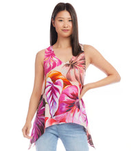 Load image into Gallery viewer, Stay cool and comfortable while enjoying the lightweight and flowy feel of this eco-friendly tank, making it a versatile piece for various occasions. The asymmetry of the tank's chic hem showcases a contemporary design with its unique and flattering silhouette.