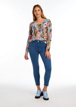 Load image into Gallery viewer, The exquisite floral print and classic v-neckline render this sweater an essential item for the season. A dazzling array of colors merges to form a striking floral composition. Pair it with your cherished denim or elevate the look with a skirt or trousers.