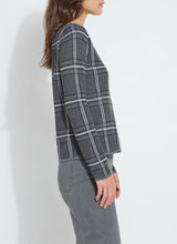 Load image into Gallery viewer, Made with a seasonless and lightweight Knit Jacquard, the Priscilla Embellished Sweater offers long sleeves, a crewneck and microbead trim inserted along the front neckline.
