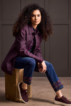 Load image into Gallery viewer, Perfect for the changing seasons, this lightweight shacket is a versatile addition to any wardrobe. Designed with style and practicality, it offers unmatched comfort with its quilted exterior that brings a touch of texture, and a fully lined interior adorned with an attractive pattern. It features an easy snap-up front, a traditional collared neckline, casual drop-shoulder sleeves, and handy side welt pockets, blending simplicity with sophistication.