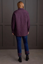 Load image into Gallery viewer, Perfect for the changing seasons, this lightweight shacket is a versatile addition to any wardrobe. Designed with style and practicality, it offers unmatched comfort with its quilted exterior that brings a touch of texture, and a fully lined interior adorned with an attractive pattern. It features an easy snap-up front, a traditional collared neckline, casual drop-shoulder sleeves, and handy side welt pockets, blending simplicity with sophistication.