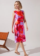 Load image into Gallery viewer, The Lysse Raquel Side Drape Printed Dress is a chic and elegant dress featuring a side drape design that adds a touch of sophistication. Fully lined for structure with light mesh, the Raquel is crafted from lightweight fabric in a striking color combination, making it perfect for both casual and formal occasions.