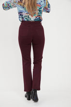 Load image into Gallery viewer, French Dressing's popular Peggy fit is now available in a deep brown hue. The bootcut silhouette is sleek and contemporary. A great color and fit that pairs beautifully with many of your favorite tops.