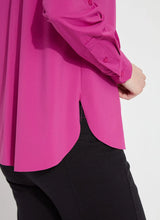 Load image into Gallery viewer, The Roll Tab Button Down Shirt is designed with a slim fit and a curved, hip-length hem that extends longer in the back than the front. Made from stretchable, wrinkle-resistant Microfiber, this women's shirt boasts versatile tab sleeves that can be easily rolled up, complemented by a raw-edge hem.