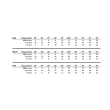 Load image into Gallery viewer, Frank Lyman measurement chart for bust, waist, and hips with size conversions.