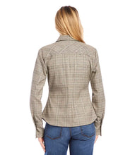 Load image into Gallery viewer, This sequin side-pleat shirt by Karen Kane, style 4L19101, is expertly crafted from premium woven material for a flattering and fitted silhouette. The addition of embroidered sequin adds a refined touch of elegance and shimmer, making it an ideal choice for any occasion. Featuring shank buttons, this shirt exudes a sophisticated and polished look.