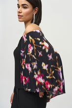 Load image into Gallery viewer, Solace Silky Knit Off the Shoulder Top with Pleated Georgette Cape - Joseph Ribkoff 244246