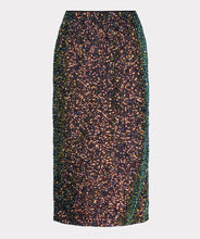 Load image into Gallery viewer, Discover a new level of radiance with this stunning sequin skirt. The EsQualo long sequin skirt is a glamorous piece that dazzles with shimmery sequins, creating a captivating appearance. The versatile design allows for endless color combinations. Dress it down with a cozy sweater for a chic yet casual ensemble or dress it up with a sophisticated blouse for a striking party look.