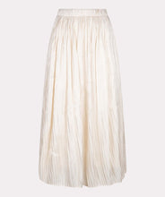 Load image into Gallery viewer, Designed for both elegance and ease, this pleated skirt features a stunning luminous, sheen finish and a comfortable elastic waistband, making it a go-to piece for various occasions. Made with durable polyester and lined with soft viscose, it offers a perfect combination of fashion and practicality. Pair it with heels for a night out or flats for a relaxed yet chic look.