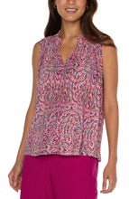Load image into Gallery viewer, Make a statement in this beautiful paisley printed top with a blend of fuchsia, soft pink and a hint of blue. Its smocked neck adds a touch of elegance. Style it with trousers for a professional event or dress it up with denim and heels for a night out.