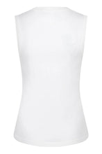Load image into Gallery viewer, Our Salli Sleeveless Knit Sweater with Embellishments by EsQualo is a sophisticated sleeveless lightweight sweater featuring a delicate diamond pattern with subtle sparkle embellishments. This elegant knit top is designed for versatility, making it perfect for layering or wearing on its own.