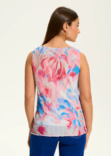 Load image into Gallery viewer, The FDJ French Dressing Shannon Sleeveless Pleated Mesh Top is a delicate and dreamy addition to any wardrobe. Featuring a soft floral print, this lightweight mesh top is designed for effortless elegance. The pleated texture adds dimension, while the whimsical scalloped hem brings a touch of romance to your look. Whether paired with denim for a casual vibe or dressed up with tailored pants, it offers versatility and timeless charm.