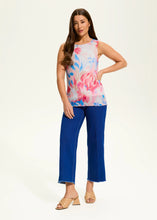 Load image into Gallery viewer, The FDJ French Dressing Shannon Sleeveless Pleated Mesh Top is a delicate and dreamy addition to any wardrobe. Featuring a soft floral print, this lightweight mesh top is designed for effortless elegance. The pleated texture adds dimension, while the whimsical scalloped hem brings a touch of romance to your look. Whether paired with denim for a casual vibe or dressed up with tailored pants, it offers versatility and timeless charm.