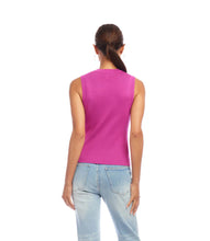 Load image into Gallery viewer, A versatile essential for every season, the Skylee Sleeveless Ribbed Sweater Tank by Karen Kane offers a chic, fitted silhouette with a ribbed knit texture. Designed for effortless layering or standalone wear, this lightweight sweater tank is perfect for casual and polished looks alike. Ideal for pairing with high-waisted jeans, skirts, or layering under blazers, this timeless sleeveless sweater tank is a must-have for effortless style.
