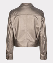 Load image into Gallery viewer, Our "Jacket PU" made of Polyurethane fabrication provides a stylish and edgy look. This faux leather jacket is of high quality and adds an eye-catching and bold touch to your outfit. Add a modern touch to your wardrobe with this shiny soft gold jacket, perfect for achieving an effortlessly cool look.