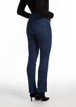 Load image into Gallery viewer, Enhance your wardrobe with our stunning jeans, featuring chic side slits highlighted by sparkling rhinestone embellishments. Crafted with functional pockets and a zipper closure, they provide both fashion and practicality.