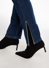 Load image into Gallery viewer, Enhance your wardrobe with our stunning jeans, featuring chic side slits highlighted by sparkling rhinestone embellishments. Crafted with functional pockets and a zipper closure, they provide both fashion and practicality.
